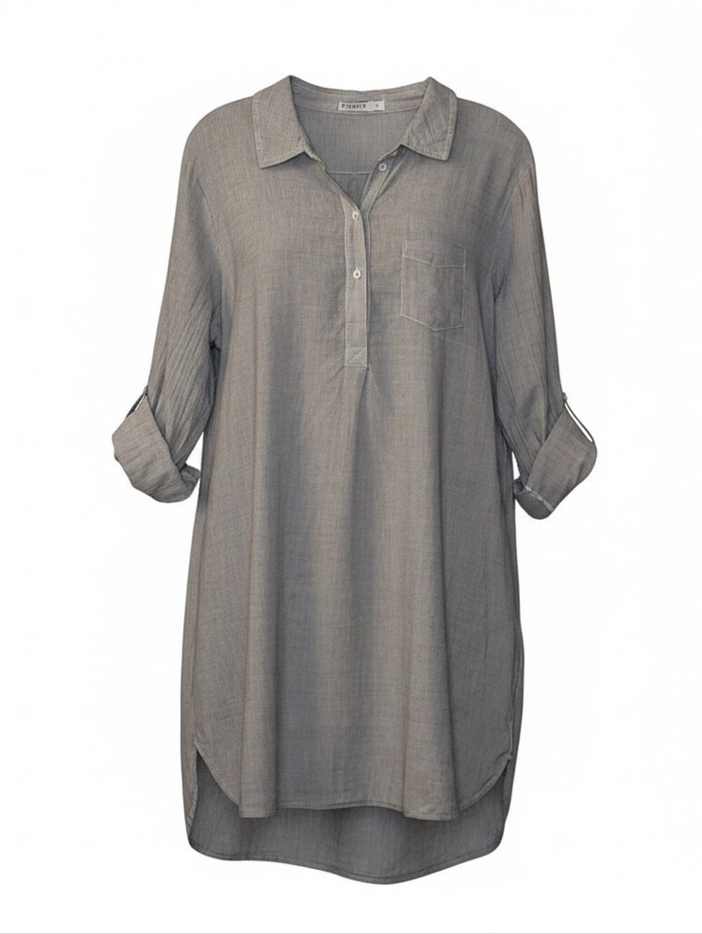 Stateside Blue White Pinstripe Cotton Swim Cover-up Tunic Shirt Dress sz large